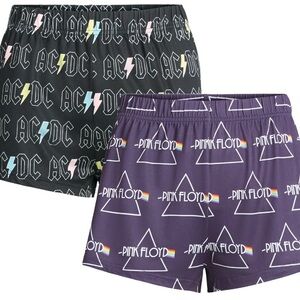 AC/DC and Pink Floyd Jersey Sleep Shorts 2-Pack Size: XS